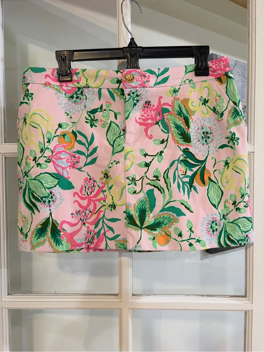 Lilly Pulitzer Colette Knit Skort Pink Floral Via Amore Spritzer Botanical Sz 8